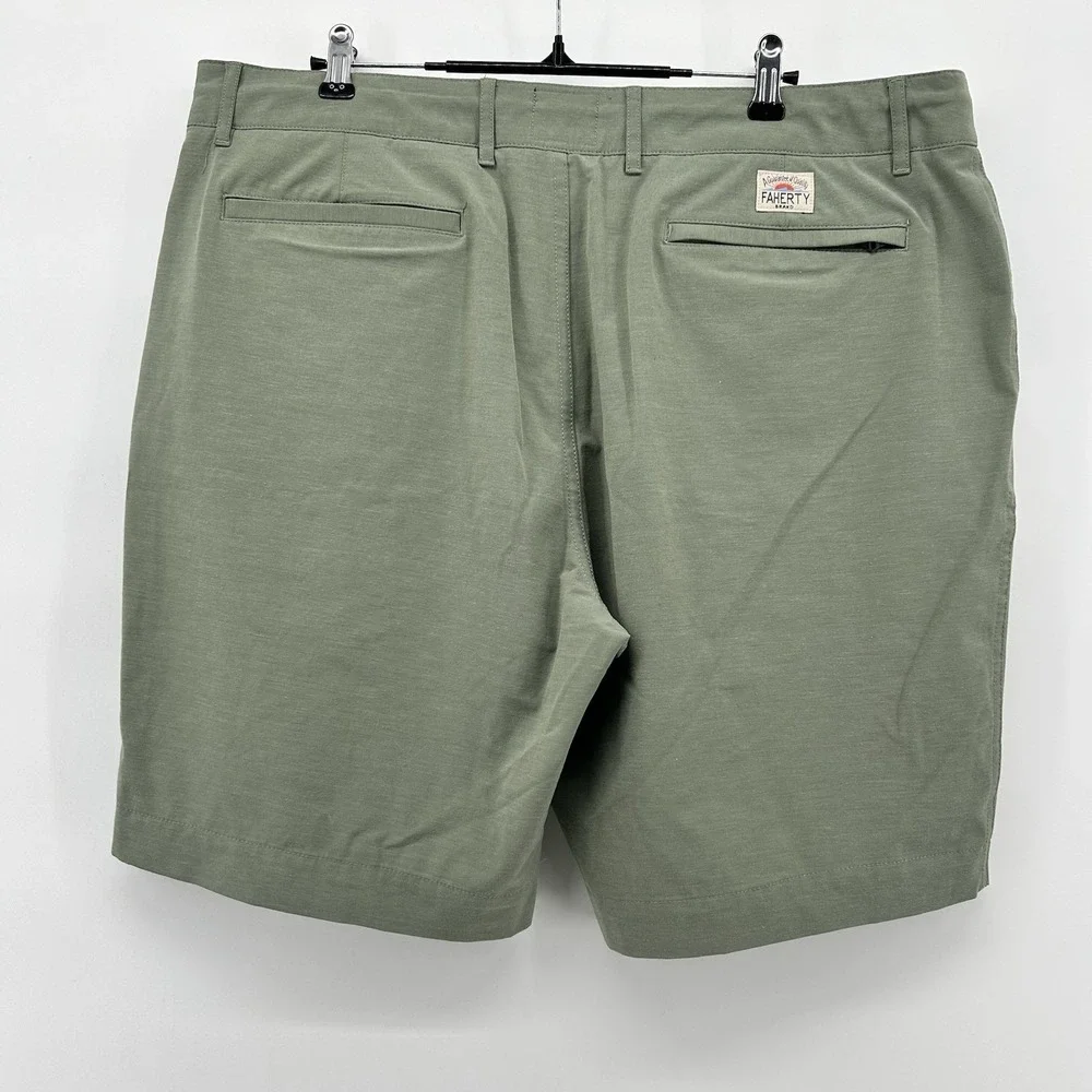 Faherty All Day Shorts Mens 36 OR 38 Green Stretch Drawstring Hybrid Coastal
